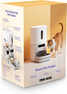 Show full view: Pawsync 3.6 Liter Stainless Steel Bowl Automatic Dog & Cat Smart Feeder, White, Medium slide 6 of 10