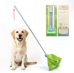 Pawtasy Extendable Dog Pooper Scooper, Silver/Light Blue, 31 x 8.3 x 7.5-in
