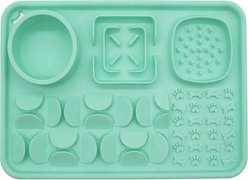 Pawtasy Silicone Dog & Cat Lick Mat & Slow Feeder, 12 x 8 x 2.7-in, Green