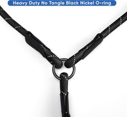 Pawtitas 2 Dog Reflective Rope Dog Leash, Black, Large slide 2 of 7