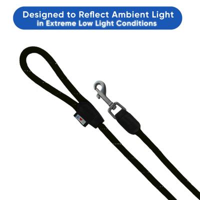 Show full view: Pawtitas 2 Dog Reflective Rope Dog Leash, Black, Large slide 3 of 8