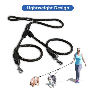 Show full view: Pawtitas 2 Dog Reflective Rope Dog Leash, Black, Large slide 5 of 8