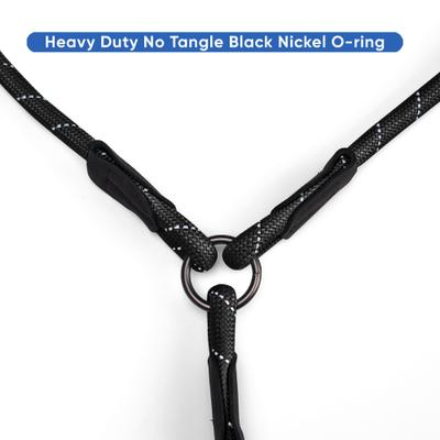 Show full view: Pawtitas 2 Dog Reflective Rope Dog Leash, Black, Small slide 5 of 9