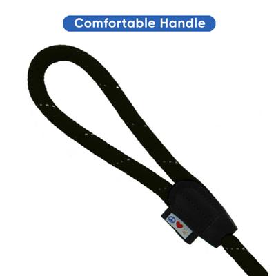 Show full view: Pawtitas 2 Dog Reflective Rope Dog Leash, Black, Small slide 7 of 9