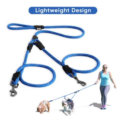 Show full view: Pawtitas 2 Dog Reflective Rope Dog Leash, Blue, Large slide 5 of 8
