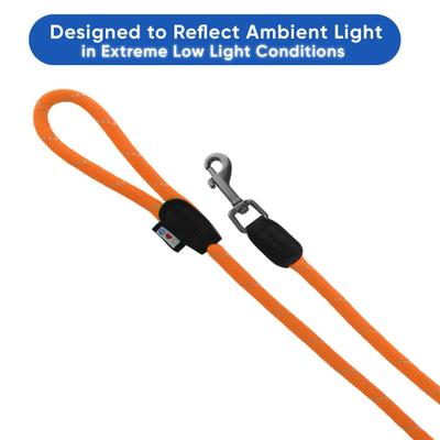 Show full view: Pawtitas 2 Dog Reflective Rope Dog Leash, Orange, Large slide 3 of 8