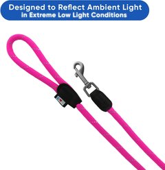 Pawtitas 2 Dog Reflective Rope Dog Leash, Pink, Large slide 2 of 7