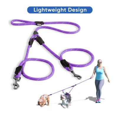 Show full view: Pawtitas 2 Dog Reflective Rope Dog Leash, Purple, Large slide 5 of 8