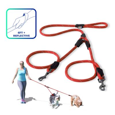 Show full view: Pawtitas 2 Dog Reflective Rope Dog Leash, Red, Large slide 1 of 8