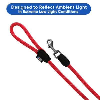 Show full view: Pawtitas 2 Dog Reflective Rope Dog Leash, Red, Large slide 3 of 8