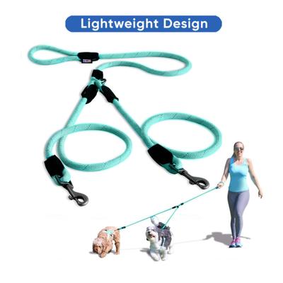 Show full view: Pawtitas 2 Dog Reflective Rope Dog Leash, Teal, Large slide 5 of 8