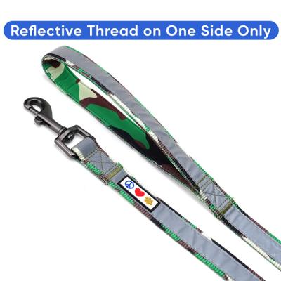 Show full view: Pawtitas Camouflage Nylon Reflective Padded Dog Leash, Green Camo, Medium/Large: 6-ft long, 1-in wide slide 4 of 12