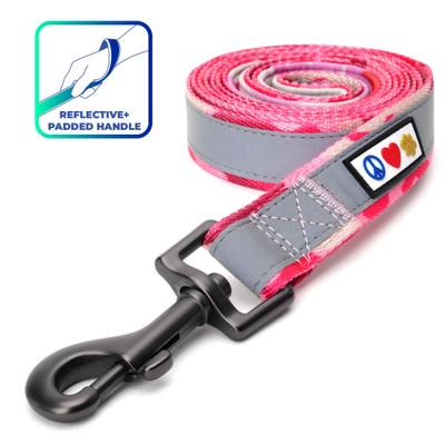 Show full view: Pawtitas Camouflage Nylon Reflective Padded Dog Leash, Pink Camo, X-Small/Small: 6-ft long, 5/8-in wide slide 1 of 11