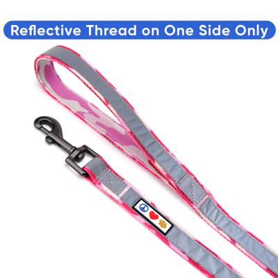 Show full view: Pawtitas Camouflage Nylon Reflective Padded Dog Leash, Pink Camo, X-Small/Small: 6-ft long, 5/8-in wide slide 3 of 11
