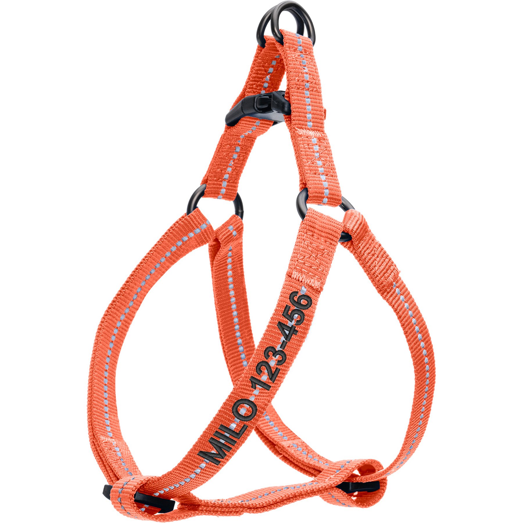 Pawtitas Custom Personalized Recycled Basic Dog Harness, Coral, Medium: 20 to 28-in chest