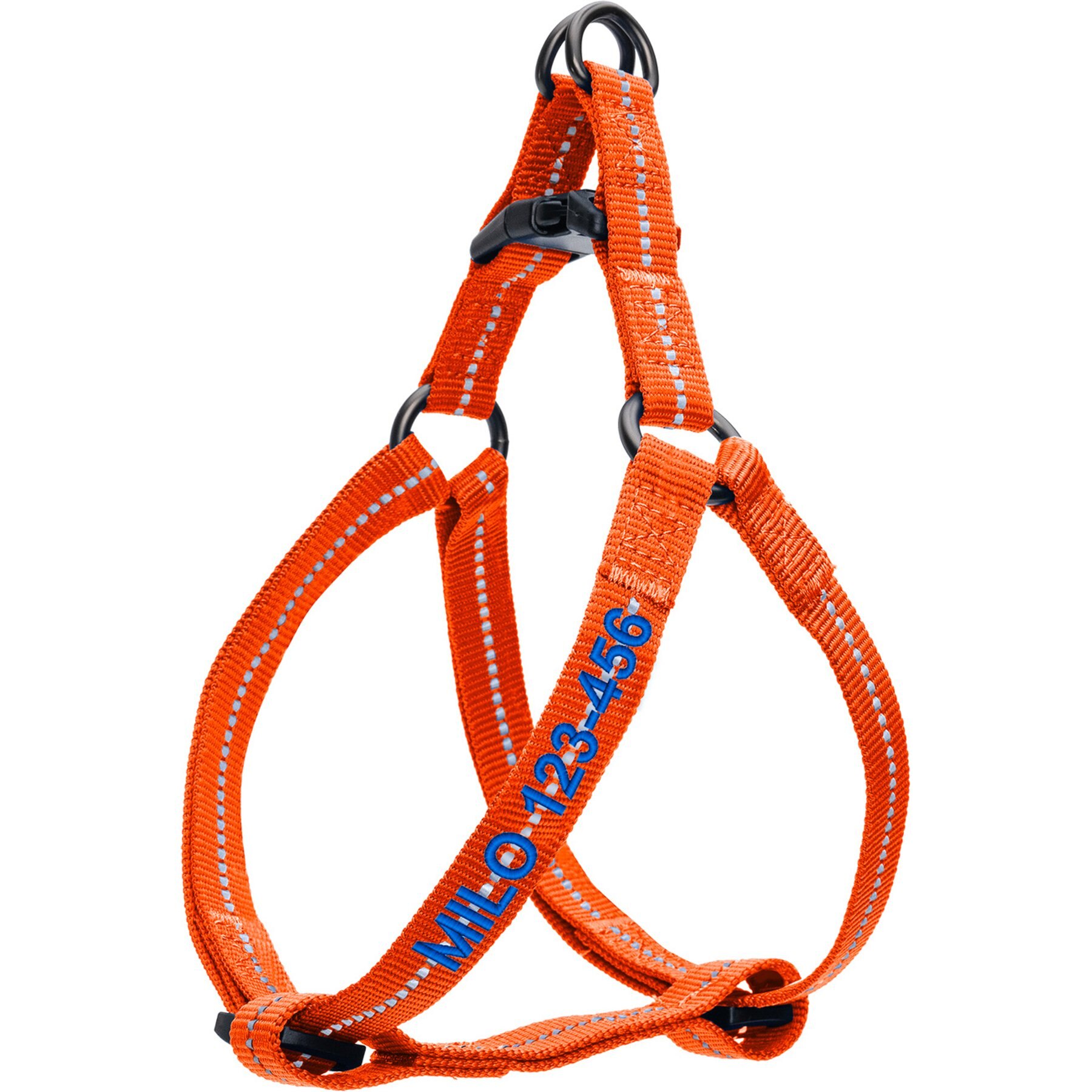Pawtitas Custom Personalized Recycled Basic Dog Harness, Orange, Medium: 20 to 28-in chest
