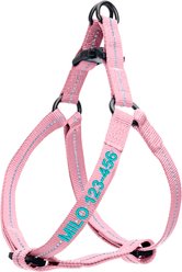 Pawtitas Custom Personalized Recycled Basic Dog Harness, Pink, Medium: 20 to 28-in chest