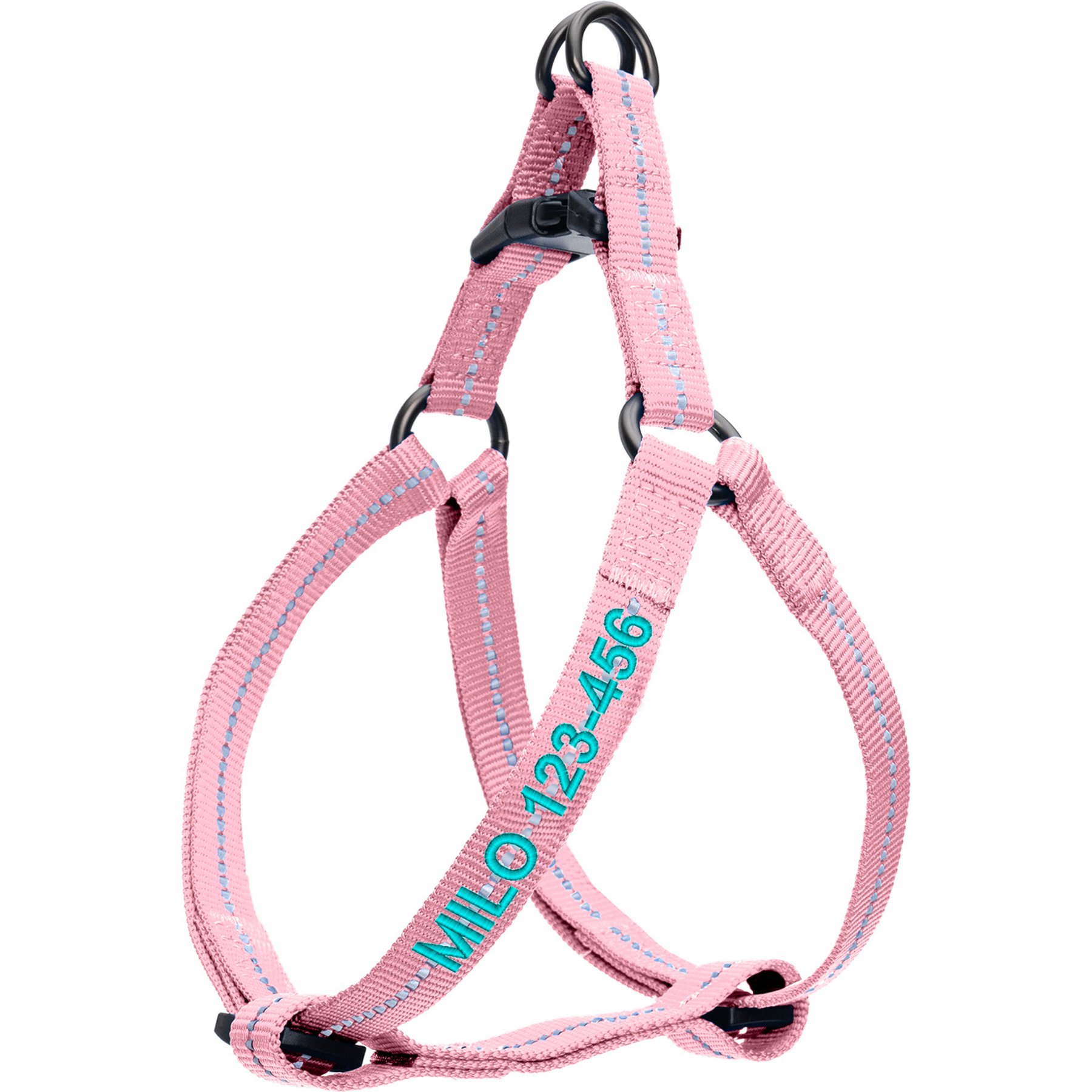 Pawtitas Custom Personalized Recycled Basic Dog Harness, Pink, Small: 15 to 22-in chest