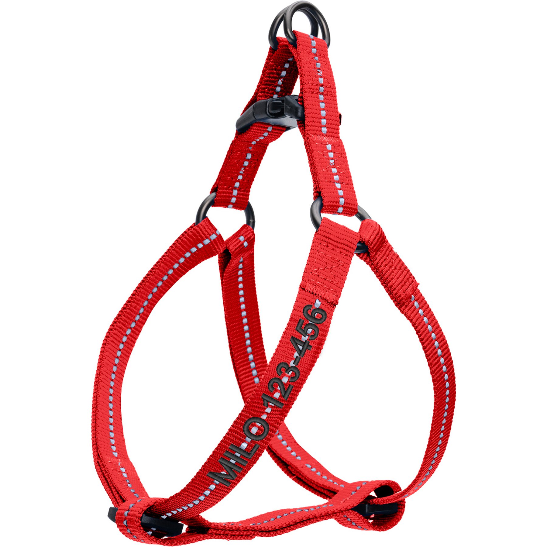 Pawtitas Custom Personalized Recycled Basic Dog Harness, Red, Small: 15 to 22-in chest