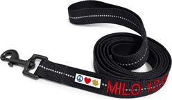 Pawtitas Custom Personalized Recycled Reflective Eco-Friendly Standard Dog Leash, Black, X-Small/Small: 6-ft long, 5/8-in wide