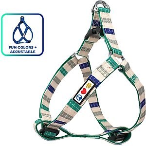 Pawtitas Dog Harness, Grey / Blue / Green, Small