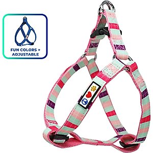 Pawtitas Dog Harness, Teal / Pink /Purple, X-Small