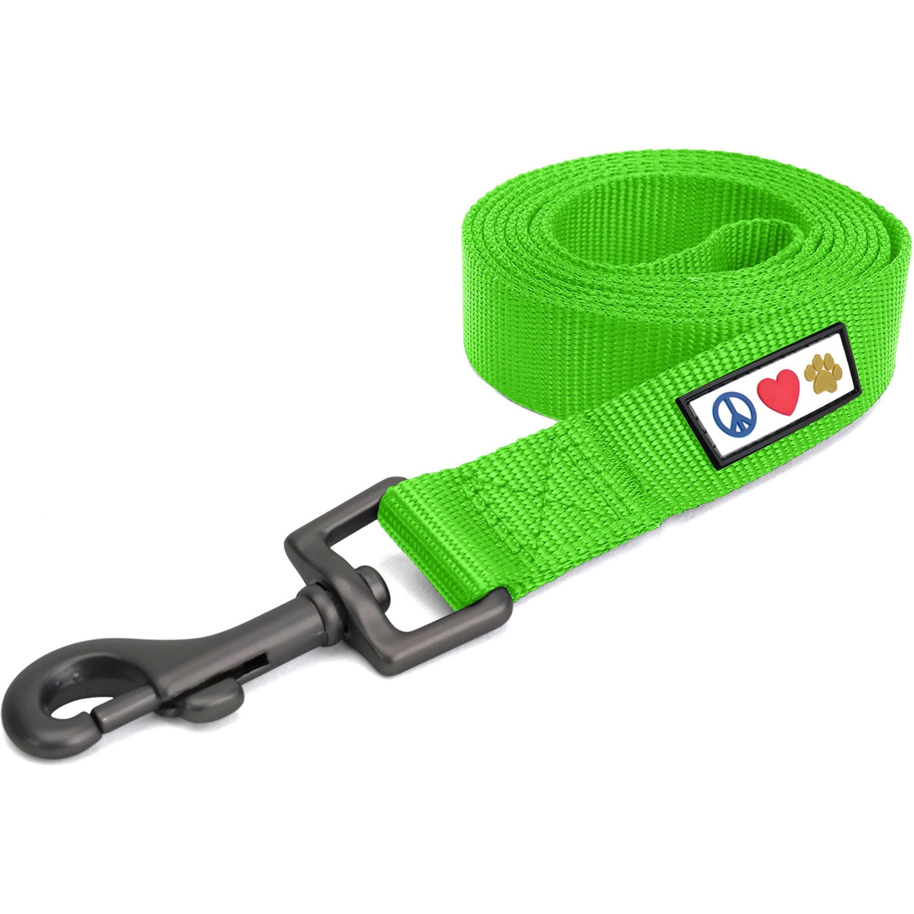Pawtitas Durable Nylon Standard Dog Leash with Comfortable Handle, Green, Small: 6-ft long, 5/8-in wide