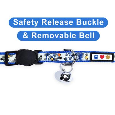 Show full view: Pawtitas Glow in the Dark Nylon Breakaway Cat Collar with Bell, Blue, 7 to 11-in neck, 3/8-in wide slide 4 of 10