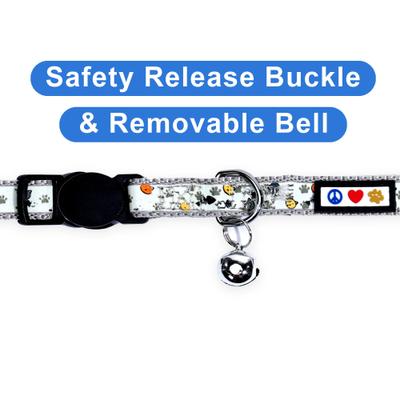 Show full view: Pawtitas Glow in the Dark Nylon Breakaway Cat Collar with Bell, Grey, 7 to 11-in neck, 3/8-in wide slide 4 of 10