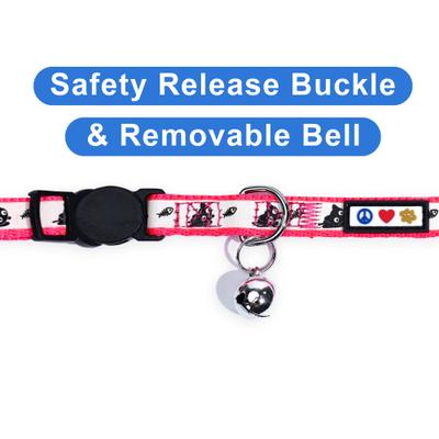 Show full view: Pawtitas Glow in the Dark Nylon Breakaway Cat Collar with Bell, Pink, 7 to 11-in neck, 3/8-in wide slide 5 of 11