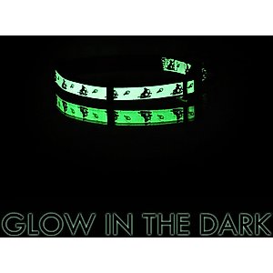 Pawtitas Glow in the Dark Nylon Breakaway Cat Collar with Bell, Teal, 7 to 11-in neck, 3/8-in wide