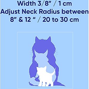 Pawtitas Glow in the Dark Nylon Breakaway Cat Collar with Bell, Teal, 7 to 11-in neck, 3/8-in wide