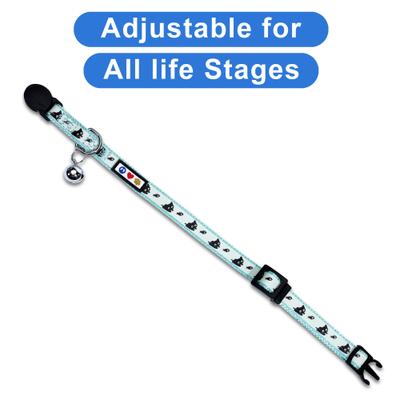 Show full view: Pawtitas Glow in the Dark Nylon Breakaway Cat Collar with Bell, Teal, 7 to 11-in neck, 3/8-in wide slide 6 of 11