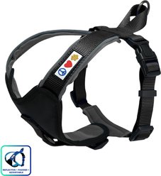 Pawtitas Nylon Reflective Back Clip Dog Harness, Black, Medium/Large: 22 to 28-in chest