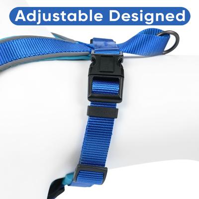 Show full view: Pawtitas Nylon Reflective Back Clip Dog Harness, Blue, Small: 18 to 22-in chest slide 7 of 14