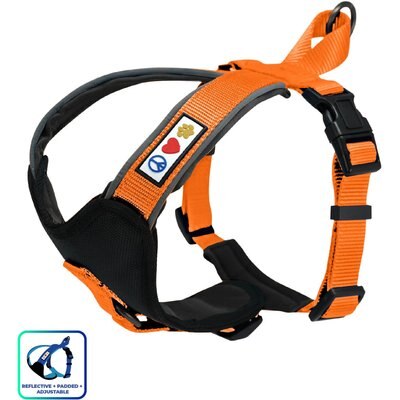 Pawtitas Pawtitas Nylon Reflective Back Clip Dog Harness, Orange, Large/X-Large: 27 to 33-in chest