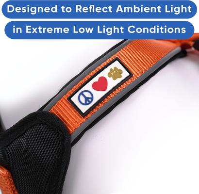 Show full view: Pawtitas Nylon Reflective Back Clip Dog Harness, Orange, Medium/Large: 22 to 28-in chest slide 4 of 13