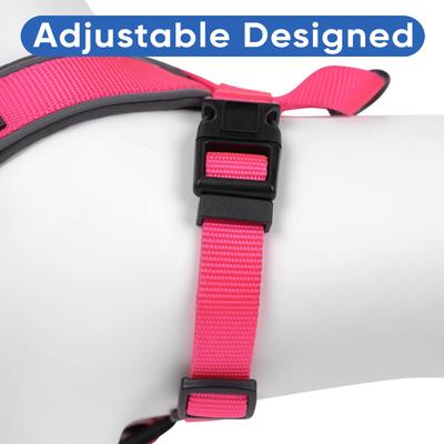 Show full view: Pawtitas Nylon Reflective Back Clip Dog Harness, Pink, Large/X-Large: 27 to 33-in chest slide 7 of 14