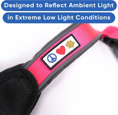 Show full view: Pawtitas Nylon Reflective Back Clip Dog Harness, Pink, XX-Small: 12 to 15-in chest slide 4 of 13