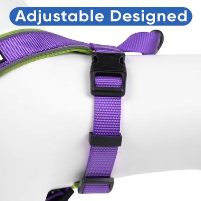Show full view: Pawtitas Nylon Reflective Back Clip Dog Harness, Purple, Large/X-Large: 27 to 33-in chest slide 6 of 13
