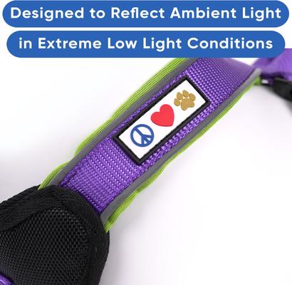 Show full view: Pawtitas Nylon Reflective Back Clip Dog Harness, Purple, Large/X-Large: 27 to 33-in chest slide 4 of 13