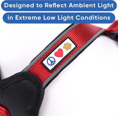 Show full view: Pawtitas Nylon Reflective Back Clip Dog Harness, Red, Large/X-Large: 27 to 33-in chest slide 4 of 13