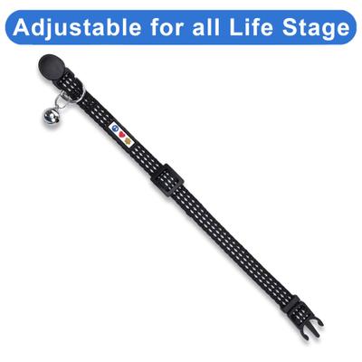 Show full view: Pawtitas Nylon Reflective Breakaway Cat Collar with Bell, Black, 7 to 11-in neck, 3/8-in wide slide 6 of 11
