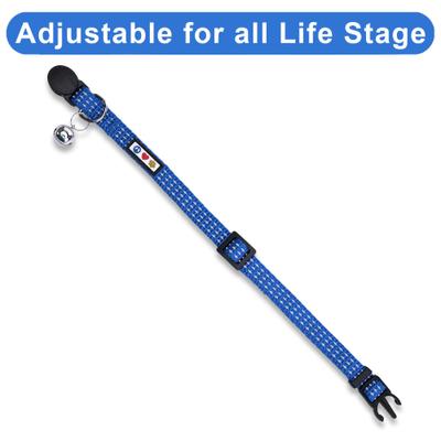 Show full view: Pawtitas Nylon Reflective Breakaway Cat Collar with Bell, Blue, 7 to 11-in neck, 3/8-in wide slide 5 of 10