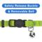 Show in main carousel: Pawtitas Nylon Reflective Breakaway Cat Collar with Bell, Green, 7 to 11-in neck, 3/8-in wide slide 6 of 10