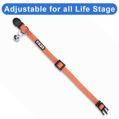 Show full view: Pawtitas Nylon Reflective Breakaway Cat Collar with Bell, Orange, 7 to 11-in neck, 3/8-in wide slide 5 of 10