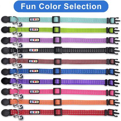 Show full view: Pawtitas Nylon Reflective Breakaway Cat Collar with Bell, Orange, 7 to 11-in neck, 3/8-in wide slide 7 of 10