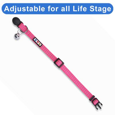 Show full view: Pawtitas Nylon Reflective Breakaway Cat Collar with Bell, Pink, 7 to 11-in neck, 3/8-in wide slide 6 of 11