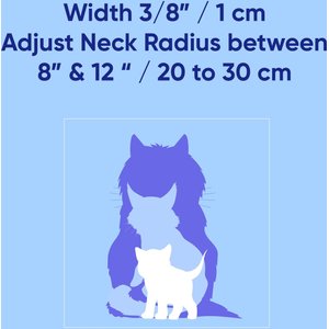 Pawtitas Nylon Reflective Breakaway Cat Collar with Bell, Pink, 7 to 11-in neck, 3/8-in wide
