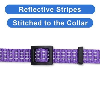 Show full view: Pawtitas Nylon Reflective Breakaway Cat Collar with Bell, Purple, 7 to 11-in neck, 3/8-in wide slide 4 of 10